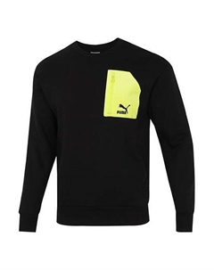 Толстовка contrasting colors zipper pocket sports round neck pullover black, черный Puma