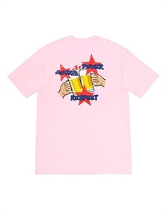 Футболка fw19 week 17 money power respect tee, розовый Supreme