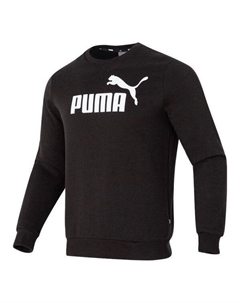 Свитер letter print fleece pullover sweatshirt 'black white', черный Puma