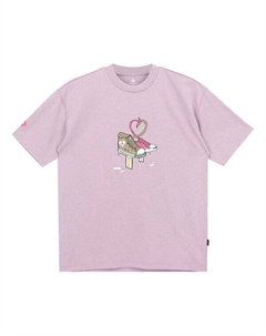 Футболка shoe tie heart logo t-shirt 'blush purple', фиолетовый Converse