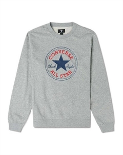 Свитер go-to all star patch standard-fit fleece sweatshirt 'grey', серый Converse