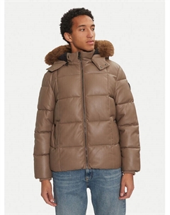 Куртка из искусственной кожи, стандартного кроя, коричневый Guess