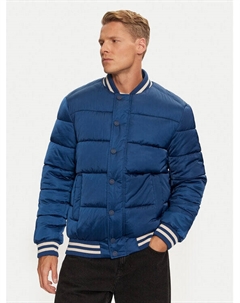 Бомбер стандартного кроя, синий Guess