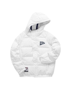 Куртка logo print down jacket 'white black', белый Fila fusion