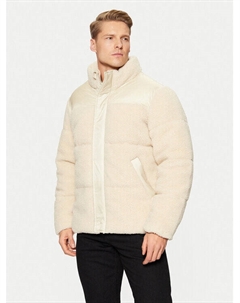 Пуховик стандартного кроя, бежевый Solid