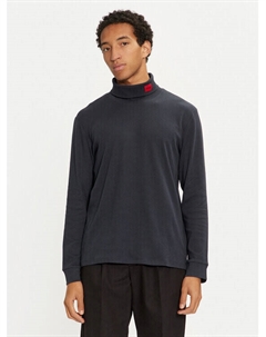 Свитер с высоким воротником приталенного кроя, синий Hugo