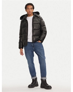 Куртка из искусственной кожи, стандартного кроя, черный Guess