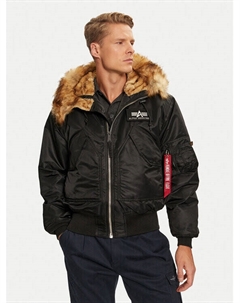 Пуховик стандартного кроя, черный Alpha industries