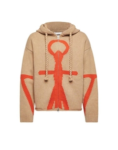 Худи Zip Up Anchor Hoodie Beige, желто-коричневый Jw anderson