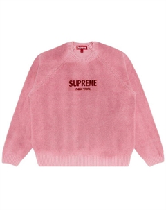 Свитер Flocked Logo Sweater Pink, розовый Supreme