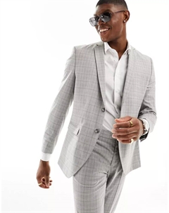 Бежевый пиджак узкого кроя Premium в клетку Jack & jones