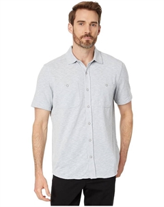 Рубашка Short Sleeve Double Pocket Knit, цвет Gray Johnston & murphy