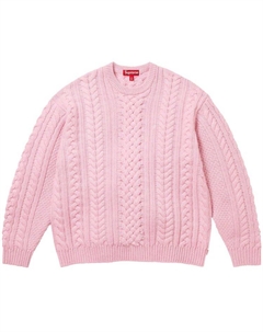 Свитер Appliqué Cable Knit Sweater Pink, розовый Supreme