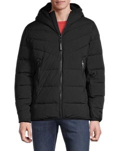 Пуховик с капюшоном из искусственного меха, цвет Ebony Calvin klein