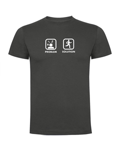 Футболка Problem Solution Run, серый Kruskis
