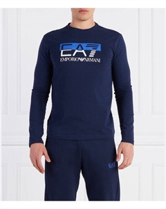 Лонгслив мужской с логотипом, синий Ea7
