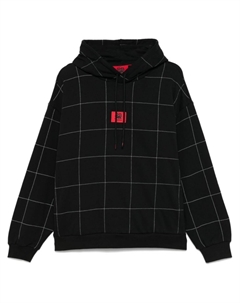 Худи в клетку, черный Hugo