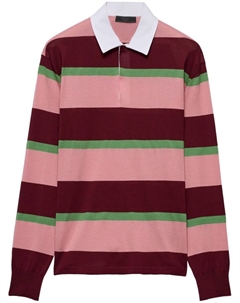 Полосатая рубашка-поло, розовый Prada