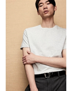 Футболка из хлопка пима приталенного кроя, серый H&m