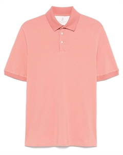 Рубашка поло из ткани пике, розовый Brunello cucinelli