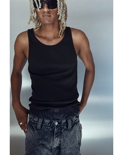 Майка в рубчик облегающего кроя, черный H&m