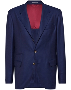 Однобортный пиджак, синий Brunello cucinelli