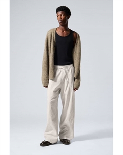 Повседневные брюки из смесового льна, экрю Weekday