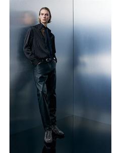 Рубашка обычного кроя украшенная стразами, черный H&m