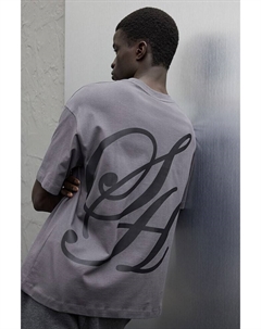 Футболка с принтом свободного кроя, серый H&m