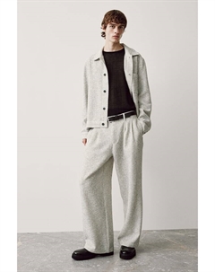 Брюки свободного кроя из блестящей структурированной ткани, серый H&m