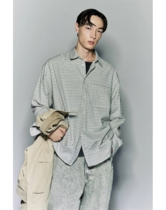 Рубашка свободного кроя, серый H&m