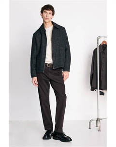 Твидовая рубашка обычного кроя, серый H&m