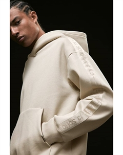 Худи с полосками по бокам свободного кроя, бежевый H&m