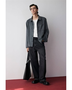 Рубашка с начесом обычного кроя, серый H&m