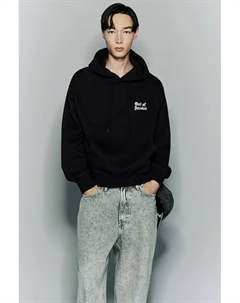 Худи оверсайз с принтом, черный H&m