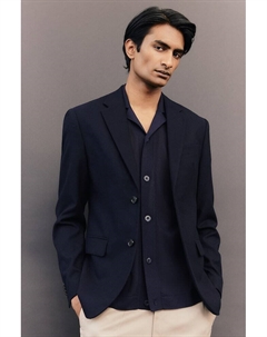 Куртка из смесовой шерсти обычного кроя, синий H&m