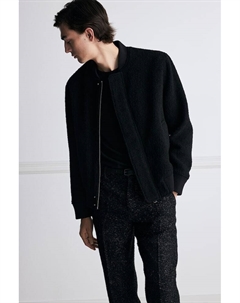 Пиджак пилот из смесовой шерсти обычного кроя, черный H&m