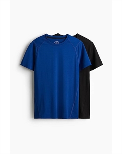Комплект из 2 спортивных рубашек из материала drymove с облегающим силуэтом, синий H&m