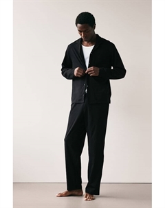 Пижама из хлопкового трикотажа свободного кроя, черный H&m