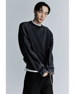 Хлопковая толстовка свободного кроя, черный H&m