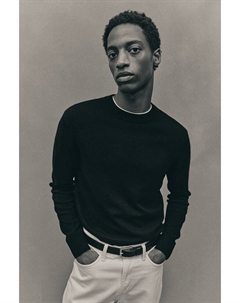 Кашемировый джемпер обычного кроя, черный H&m