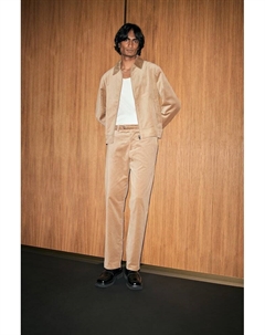 Бархатные брюки обычного кроя, бежевый H&m