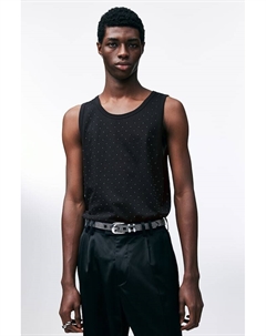 Майка стандартной посадки с декором из страз, черный H&m