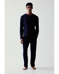 Пижама с вафельной структурой обычного кроя, синий H&m