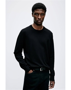 Свитер тонкой вязки приталенного кроя, черный H&m