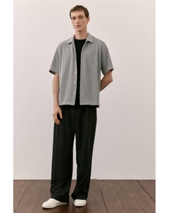 Рубашка из пике с короткими рукавами обычного кроя, черный H&m