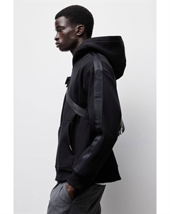 Худи с полосками по бокам свободного кроя, черный H&m