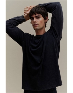 Спортивная рубашка с длинными рукавами свободного кроя, черный H&m