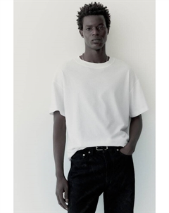 Футболка свободного кроя из хлопка, белый H&m