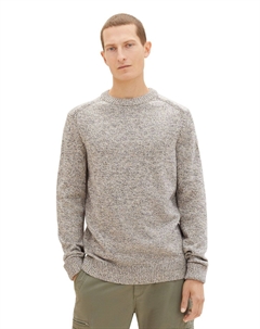 Пуловер CREWNECK KNIT, бежевый Tom tailor